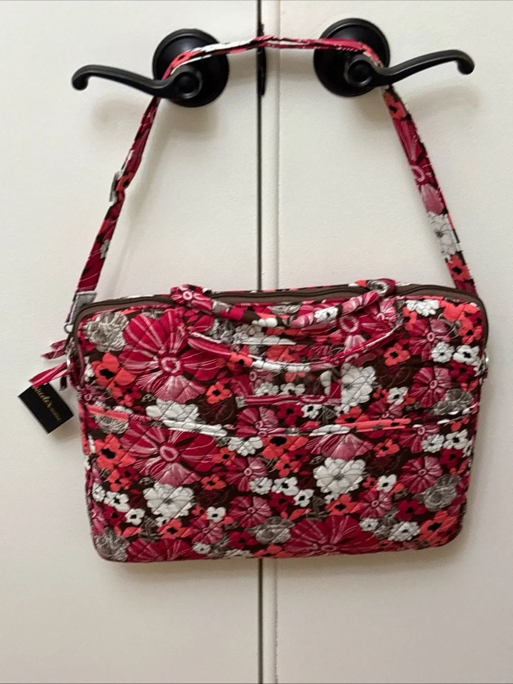 Nicole's Boutique Laptop Case Quilted Floral Print Pink White New